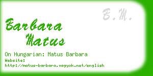 barbara matus business card